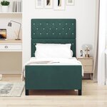 vidaXL Lit à ressorts avec tête de lit Vert foncé 90 x 200 cm Velours