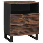 vidaXL Cabinet de chevet Noyer 50 x 33 x 60 cm bois de manguier massif