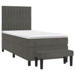 vidaXL Sommier à lattes de lit et matelas Gris foncé 80x200 cm Velours