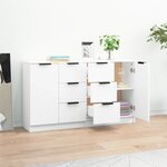 vidaXL Buffets 2 Pièces blanc 60x30x70 cm Bois d'ingénierie