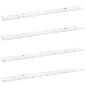 vidaXL Étagère Murale avec étagère 4 Pièces Marbre blanc 115 x 9 x 3 cm