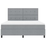 vidaXL Lit à ressorts avec matelas Gris clair 180 x 200 cm tissu