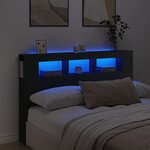 vidaXL Tête de lit à LED noir 160x18 5x103 5 cm bois d'ingénierie