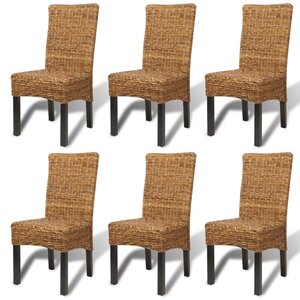 vidaXL Chaises à manger lot de 6 bois solide de manguier et abaca