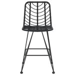 vidaXL Tabourets de bar lot de 2 Noir Résine tressée et acier