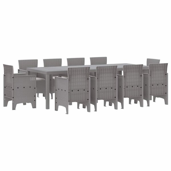 vidaXL Ensemble de salle à manger pour jardin 11 Pièces Gris clair