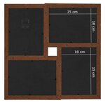 vidaXL Collage de cadres photo de photo 24x(10x15 cm) Marron foncé MDF