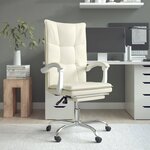 vidaXL Fauteuil inclinable de bureau Crème Similicuir