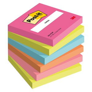 Notes repositionnables couleurs poptimistic post-it 76 x 76 mm - bloc de 100 feuilles - lot de 12
