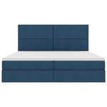 vidaXL Lit avec rangement et matelas Bleu 200 x 200 cm tissu