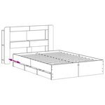 vidaXL Cadre de lit avec rangement Chêne fumé 135 x 190 cm