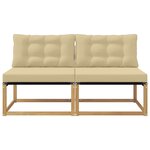 vidaXL Sofa de milieu extérieur Bois d'Acacia Massif Blanc