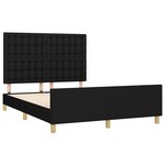 vidaXL Cadre de lit avec tête de lit Noir 140x200 cm Tissu