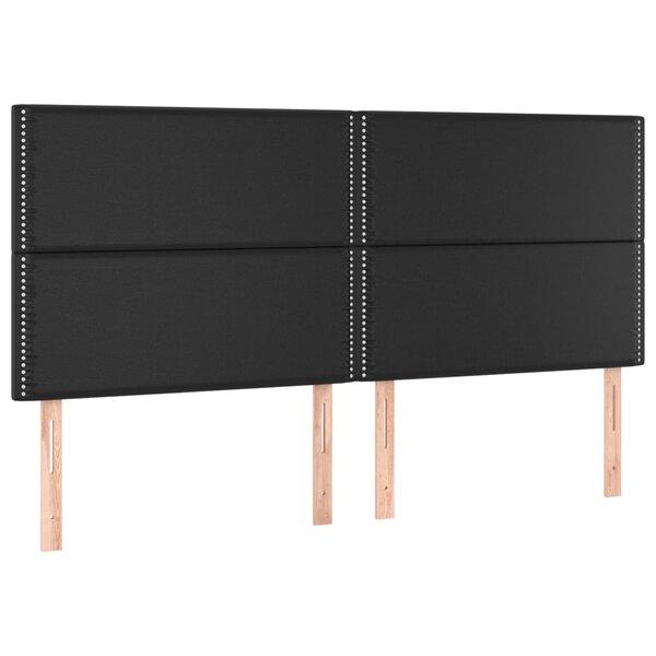 vidaXL Têtes de lit 4 Pièces Noir 90x5x78/88 cm Similicuir