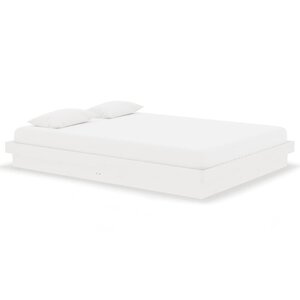 vidaXL Cadre de lit sans matelas blanc bois massif