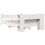 vidaXL Cadre de lit sans matelas blanc 135x190 cm bois de pin massif
