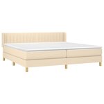vidaXL Sommier à lattes de lit avec matelas Crème 200x200 cm Tissu