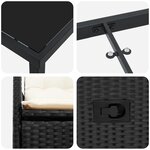 vidaXL Ensemble de salle à manger de jardin de 7 pièces avec coussins en poly rattan noir