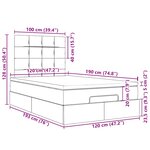 vidaXL Cadre de lit ottoman avec matelas noir 120x190 cm tissu