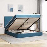 VidaXL Cadre de lit ottoman avec matelas bleu foncé 180x200 cm velours
