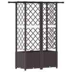 vidaXL Lit Élevé avec Treillis et Toit Marron 124 x 40 x 136 cm PP