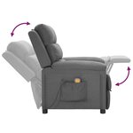 vidaXL Fauteuil de massage Gris clair Tissu