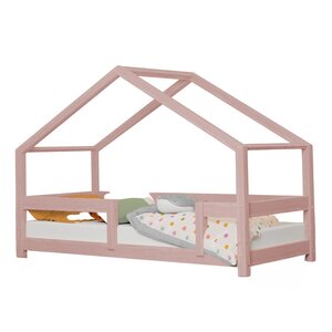 Lit cabane enfant LUCKY 90 x 160 rose pastel
