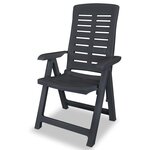 vidaXL Ensemble de bistro 3 Pièces Plastique Anthracite