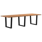 vidaXL Table à manger avec bord naturel 280x100x74cm bois massif chêne