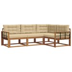 vidaXL Ensemble de canapés d'extérieur 4 pc Naturel et Beige