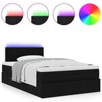 vidaXL Lit ottoman avec matelas noir 120x200 cm tissu