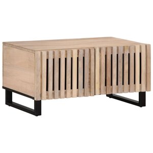 vidaXL Table basse blanc 80x51x40 cm bois de manguier massif