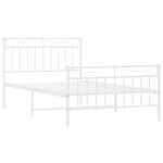 vidaXL Cadre de lit métal sans matelas et pied de lit blanc 107x203 cm