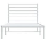 vidaXL Cadre de lit métal avec tête de lit blanc 100x200 cm