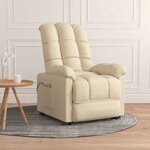 vidaXL Fauteuil électrique de massage Crème Tissu