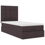 vidaXL Cadre de lit ottoman avec matelas marron foncé 90x190 cm tissu