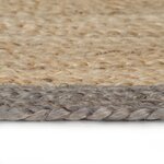 vidaXL Tapis fait à la main Jute avec bord gris 240 cm