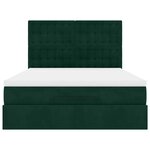 vidaXL Cadre de lit ottoman avec matelas vert foncé 140x190 cm velours