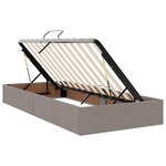 vidaXL Lit avec rangement et LED avec matelas Taupe 90 x 200 cm tissu