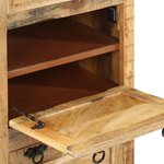 vidaXL Armoire à chaussures 4 niveaux avec tiroir Bois manguier brut