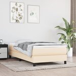 vidaXL Sommier à lattes de lit et matelas Crème 90x190 cm Tissu