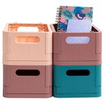 Boîte Pliable The Smart Case Mini Skandi - Bleu Pacifique - X 4 - Exacompta