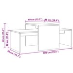 vidaXL Table basse chêne artisanal 100x48x40 cm bois d'ingénierie