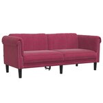 vidaXL Canapé à 2 places rouge bordeaux velours