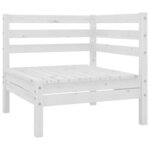 Salon de jardin meuble d'extérieur ensemble de mobilier 10 pièces bois de pin massif blanc 02_0015242
