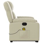 vidaXL Fauteuil inclinable de massage Crème Similicuir