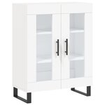 vidaXL Buffet haut Blanc 69 5x34x180 cm Bois d'ingénierie