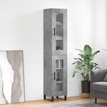 vidaXL Buffet haut Gris béton 34 5x34x180 cm Bois d'ingénierie