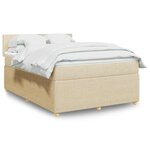 vidaXL Sommier à lattes de lit avec matelas Crème 140x190 cm Tissu