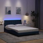 vidaXL Cadre de lit sans matelas bleu 140x200 cm tissu